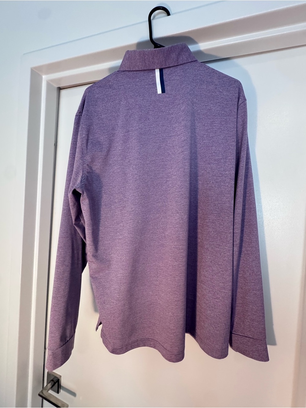 Rhoback Men's Long Sleeve Polo Shirts (2) - Lavender and White - Picture 3 of 5